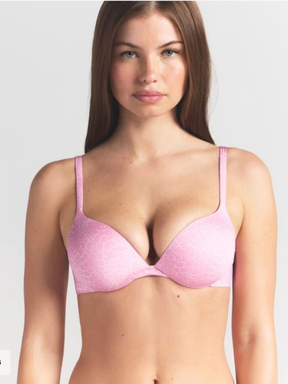 NEW SKIMS Ultimate Push-Up Plunge Bra Bubblegum Leopard Print 32A NWT (Teardrop)
